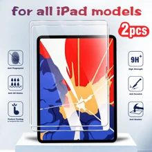 2pcs HD Tempered Glass Screen Protector Compatible With IPad / IPad Air/Pro/ Mini/1/2/3/4/5/6/7/8/9/10/Th Gen/8.3 Inch /9.7 Inch/10.2 Inch/10.5 Inch/10.9 Inch/11 Inch/12.9 Inch/13 Inch/2016-2022/IPad Air 2024/IPad Pro 2024/M2/M4 - White - View 10