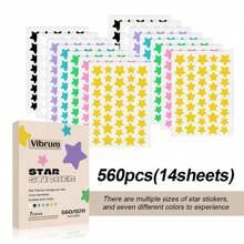 560 件/1120 件，星形贴纸套装，不含酒精，不含香料，适合所有皮肤类型，可日夜使用，最佳圣诞礼物。可用于遮盖面部缺陷和瑕疵，并装饰面部。