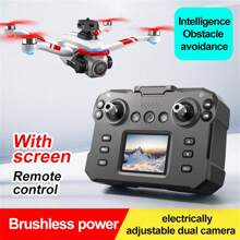 Multi-Function Drone Screen Control K15 Upgraded Electric Tunable Dual Camera Foldable Flying Toy, Remote Control Quadcopter Mini Drone With Brushless Motor And Memory Card, 3D Flip, Obstacle Avoidance, Headless Mode, Altitude Hold, Drone, One-Click Take-Off/Landing, Zero-Base Beginner Gift Party Birthday Halloween Christmas Holiday Gift