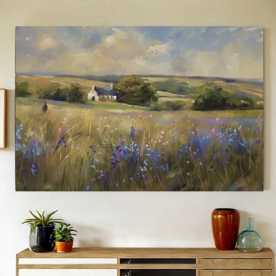 Vintage Wildflower   Canvas Art   Wooden Framed Wall Decor For Bedroom, Living Room, Hallway Ready To Hang, Perfect For Room Decor - Framed - View 1
