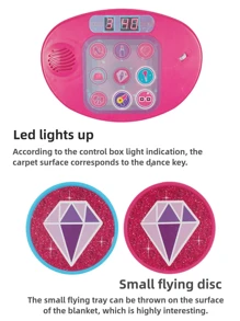 High Quality Dance Challenge Game Mat With 2 Small Flying Disc, Music And Dance Mat Toys, Built-In 9 Demonstration Songs That Can Be Freely Switched, Touch Sensitive Game Mat 36.22x34.65 Inches - Multicolor - View 11