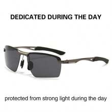 Polarisierte Nachtsichtbrille mit Metallrahmen - Nachtsichtbrille - für Herren Damen Outdoor Sport Party Urlaub Reisen Fischen Dekorationen Fotoprops, ideale Geschenkwahl für Sommerurlaub am Strand, Outdoor, Reisen