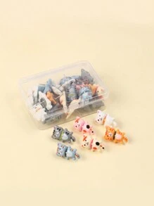 30枚猫形图钉，可爱动物装饰图钉，适用于软木板、公告板、照片墙、地图，返校必备 - 30枚混色 - 查看 9