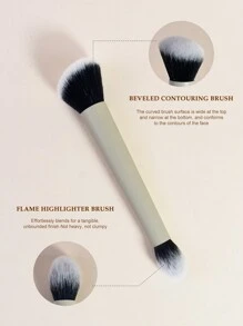 1 Stück doppelseitiger Pinsel, Make-up Pinsel, Multi-Funktions Kosmetikpinsel für Foundation, Concealer, Highlighter, Rouge. Feiertags Make-up Pinsel.