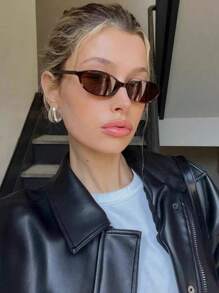 1pc New Vintage Oval Small Frame Fashion Eyeglasses For Women, Stylish High-End Casual Street Photography Classic Glasses Beach Accessories For Women Glasses Shades Beach Accessories For Women Glasses Shades For Summer Beach Vacation,Outdoor,Travel Casual Style Oval Frame For Going Out Outfit,Back To School