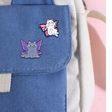 4 件可爱卡通猫图案休闲优雅金属翻领别针，时尚配饰，适用于衣服、包包、全年服装配饰别针，用于衣服包饰学校办公室配饰衬衫夹克珠宝圣诞节万圣节衣服别针有趣的教师礼物万圣节配饰教师节服装配饰包饰