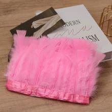 1 yarda de Ribete de tela con plumas de pavo totalmente emplumadas de estilo clásico, accesorio DIY hecho a mano y colorido para decoración de Halloween, fiesta festiva, boda, disfraz de baile, bolso, tocado, decoración de manga