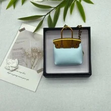 1pc Fashion Creative Oil-Wax Mirrored Effect Valentines Day Gift Mini Bag Pendant With Metal Chain, Cute Keychain Accessory (Without Box) - Multicolor - View 15