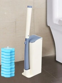 Spazzola per wc monouso con agente detergente integrato, set di spazzola per wc montata a parete, adatta per ciotole del wc, senza zone d'ombra, decorazione bagno estiva