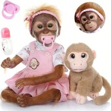22 Inch Newborn Baby Soft And Cute Vinyl Monkey Doll Realistic Handmade Newborn Christmas Gift - Mix - View 5