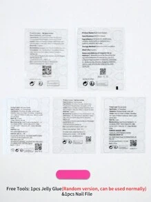 情人节指甲 24 件方形心形图案带闪光哑光设计法式尖头按压指甲中等贴合完美丙烯酸假指甲套装，包含 1 件果冻胶和 1 件指甲锉，易于佩戴的法式尖头指甲艺术适合女性和女孩日常佩戴狂欢派对使用指甲用品指甲 - 彩色 - 查看 7