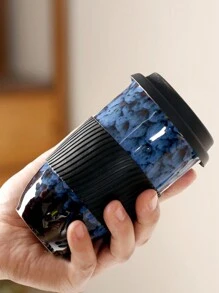 1 件 480 毫升/16 盎司陶瓷窑变杯，带盖和硅胶套，隔热便携式旅行咖啡杯，大容量杯子，适合家庭、同事、老师、配偶、兄弟姐妹，独特的礼物 - 杯子+蓋子+杯套 - 查看 3