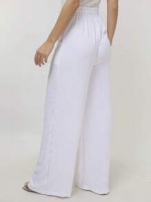 Duna Pantalona Crepe Trousers - White - View 2