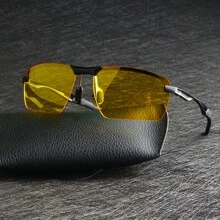 Polarisierte Nachtsichtbrille mit Metallrahmen - Nachtsichtbrille - für Herren Damen Outdoor Sport Party Urlaub Reisen Fischen Dekorationen Fotoprops, ideale Geschenkwahl für Sommerurlaub am Strand, Outdoor, Reisen
