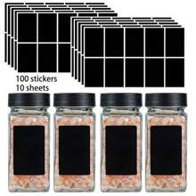 100pcs Rectangular Black Chalkboard Labels, Universal Reusable Adhesive Paper Stickers For Jars, Food Pantry Organization, Rewritable Kitchen Labels - Multicolor - View 6