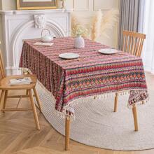 1 pieza Mantel con estampado bohemio para mesa de café o mesa de comedor, adecuado para uso diario y decoración del hogar