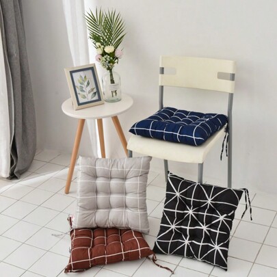 1PC Printed Chequered Polka Dot Cushion Restaurant Chair Cushion Office Seat Cushion Warm Seat Cushion Winter Seat Cushion Super Thick Seat Cushion