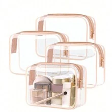 Fashionable And Simple Toiletry Bags For Men And Women, Waterproof Clear Cosmetic Pouches In Quart Size For Travel, Suitable For Both Genders, Can Be Carried Onboard Airplanes And Given Makeup Bag Makeup Bags Makeup Organizer Make Up Organizer Makeup Storage Makeup Pouch Make Up Pouch Back To School Supplies