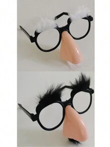 1/2/6 món đồ trang trí tiệc râu lông mày kính trang trí bóng mũi giả râu kính - màu đen - Xem 9
