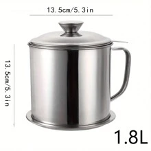 1 cái nồi lọc dầu bằng thép không gỉ - Bạc - Xem 8