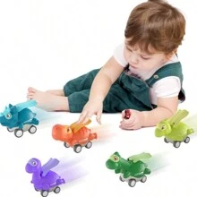 恐龙斗篷玩具回力车，互动式，适合 3-5 岁男孩，鼓励步行学习，吸引儿童活动