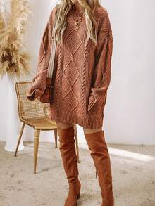 Women's Knitted Dress, Loose Fit, Suitable For Work, Vacation And Casual Wear, Spring/Summer New Arrival