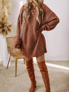 Women's Knitted Dress, Loose Fit, Suitable For Work, Vacation And Casual Wear, Spring/Summer New Arrival