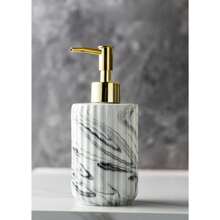 1 pieza Dispensador de jabón cerámico de 350ml con bomba rellenable para jabón líquido, champú, gel de ducha, jabón de manos, acondicionador, detergente de cocina, botella dispensadora de loción para el baño, hotel, hogar, cocina, lavadora - Accesorios de moda para el hogar