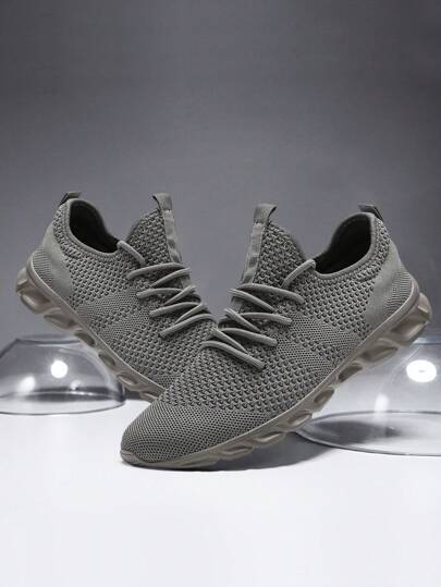 Men's Non Slip Flat Sneakers Mesh Lightweight And Breathable Casual Sports Shoes Outdoor Fashion Running Shoes Comfortable Walking Shoes Dark_Gray