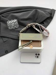 时尚女士手提包，百搭新款斜挎包，休闲撞色设计，小巧方包，宽肩带，适合派对、约会、上学、户外活动等场合，也是一份很棒的礼物。 - 綠色 - 查看 4