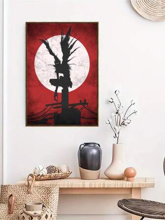 1 pezzo poster d'arte con personaggio cartoni animati astratto, stampa sagoma di personaggio anime classico luna, decorazione ideale per soggiorno, camera da letto e corridoio, opere d'arte murali, materiali decorativi per la casa, regalo di Ramadan