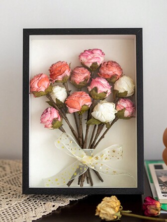 1 件手工干花展示架，DIY 空心 3D 昆虫粘土模型标本架桌面相框，8 英寸/7 英寸