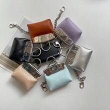 1pc Fashion Creative Oil-Wax Mirrored Effect Valentines Day Gift Mini Bag Pendant With Metal Chain, Cute Keychain Accessory (Without Box) - Multicolor - View 4