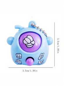 6pcs/Pack Multi-Color Stone Paper Scissors Pattern Key Chain - Plastic Interactive Finger Game Pendant, Fun Birthday Party Favors, Classroom Prizes - Multicolor - View 5