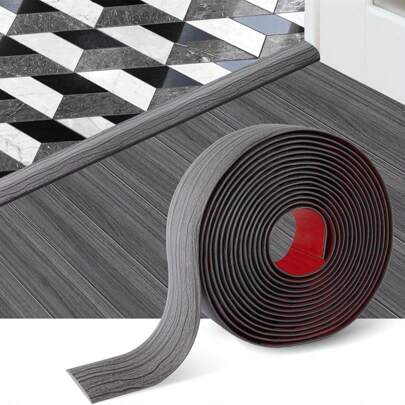 1pc 39.37inch Gray Strip, Self-Adhesive Vinyl Transition Strip, Laminate Floor Divider For Joining Floor Gaps And Carpet Thresholds, Carpet Threshold Transition, Floor Tiles For Hotel/Restaurant/Office/Commercial