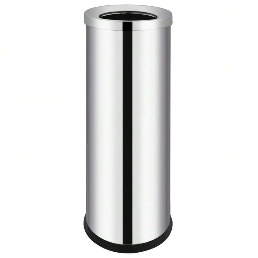 Stainless Steel Waste Bin 32 Liter Modern Design Durable Trash Can For Home Office Kitchen Bathroom - Silver - View 1