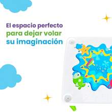 mesa infantil con patas desmontables colores aprendizaje niños comedor dinosaurio y unicornio mesa versátil para niños diseño colorido y divertido patas desmontables fácil de guardar y transportar ideal para actividades y comidas infantiles - Blanco - Ver 4
