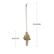 1 szt. Boho Style Makrama Grzyb Dekoracja, Ręcznie Tkany Mały Grzyb Wiszący Ornament, Dekoracja Samochodowa