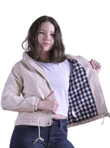 Women's Seasonal Thermal Lightweight Short Jacket - 沙 - 查看 3