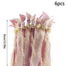 6 PCS Wedding Ribbon Sticks Wands With Bell, Ribbon Streamer Silk Fairy Wand With 3 Ribbons For Wedding Send Off Idea, Bridal Shower And Ceremony Event - Multicolor - View 13