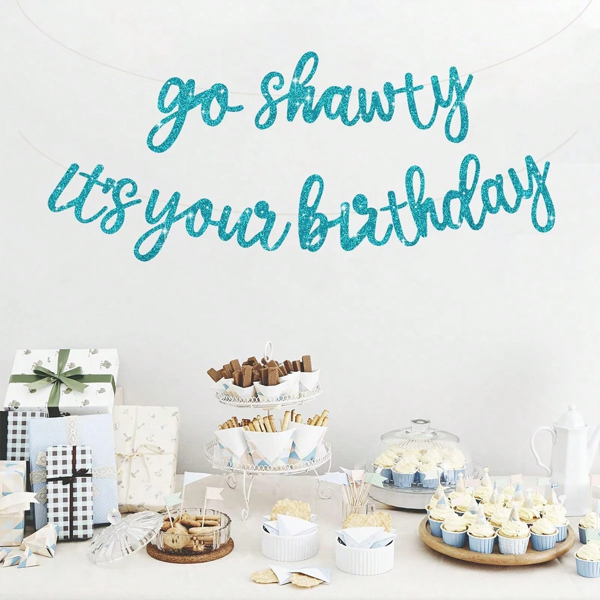 Go Shawty It's Your Birthday Banner – Schillernd, Vorbespannt, Hip-Hop Geburtstagsdeko Für Erwachsene