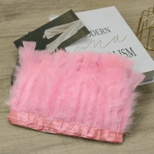 1 yarda de Ribete de tela con plumas de pavo totalmente emplumadas de estilo clásico, accesorio DIY hecho a mano y colorido para decoración de Halloween, fiesta festiva, boda, disfraz de baile, bolso, tocado, decoración de manga