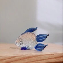 1 pieza Figurita de pez de cristal dorado - Austicioso y Bendecido, Adecuado para decoración del hogar, escritorio de oficina, regalo de Año Nuevo, regalo del Día de San Valentín, regalo festivo