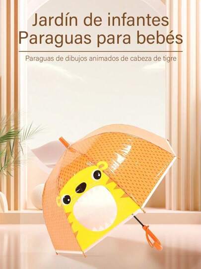 Una nueva sombrilla escolar con diseños de dibujos animados. Una sombrilla ligera y adorable, con funciones de protección solar y resistente a la lluvia / gorra estudiantil, mango recto o curvo, bordes seguros, útil tanto para días soleados como lluviosos, duradera, protección UV, mango largo, diseño creativo resistente a la humedad y el viento. Con estructura reforzada de metal. Ideal como regalo creativo para ocasiones como Navidad, Acción de Gracias