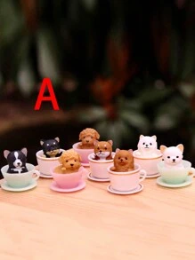 1pc Cat Design Random Cup Shaped Decoration Craft, Small Cute Art Decoration For Home Decor Best Gifts Birthday - Multicolor - View 4