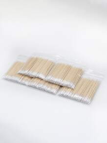 100/300/500pcs Disposable Super Thin Lint-Free Wood Makeup Mascara Applicator Brushes-Unscented