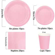 10pcs/20pcs/50pcs,LightPink PaperPlates And Napkins, Pink Disposable Plates Suit Pink Tableware, Pink Party Decorations Bath Graduate Day Party Supplies Paper Tray Dinner Dessert Tray Decorative Paper Tray Bulk Party, Holiday, Picnic