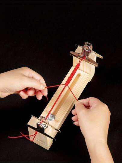 1pc Wooden Handmade Macrame Braiding Loom, DIY Bracelet Weaving Tool