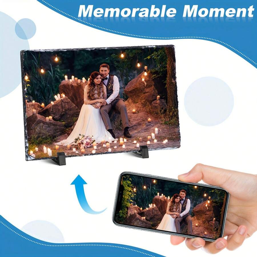 1pc Custom Colorful Art Deco Personalized Photos Printed On Slabs For Interior Decoration With Creative Stone Art Gifts Birthday Graduation - Multicolor - View 1