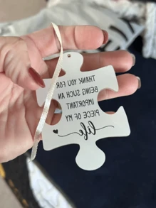 1pc/5pcs/10pcs Puzzle Piece Ornament, Friendship Ornaments,Best Friends Ornaments, Gifts For Friends, Acrylic Ornament, Teacher Christmas Ornament, Teacher Gift, Thank You For Being Such An Important Piece Of My Life, Christmas Tree Hanging Ornament